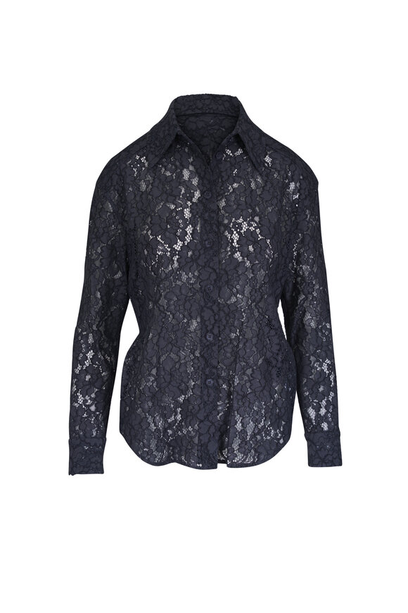 Dorothee Schumacher Powerful Lace Gray Pearl Blouse - view 1