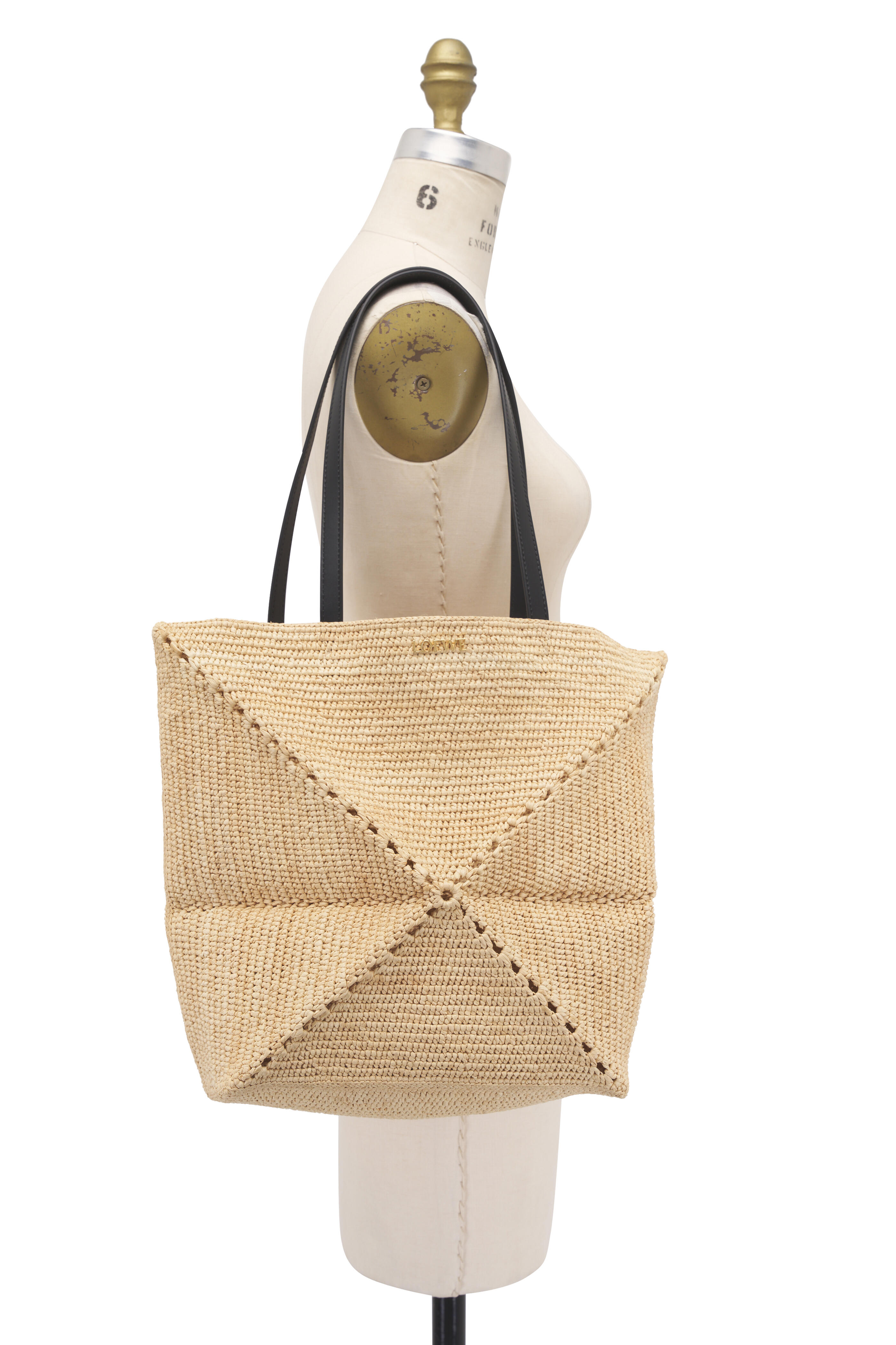 Loewe - Medium Puzzle Fold Raffia Tote