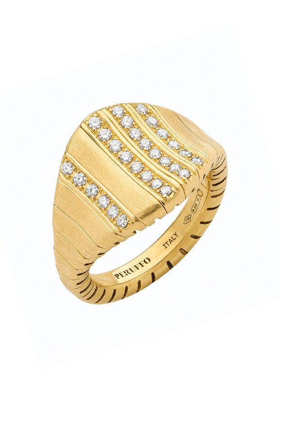 Peruffo 18k Yellow Gold Blocks Midi Ride Ring - view 1