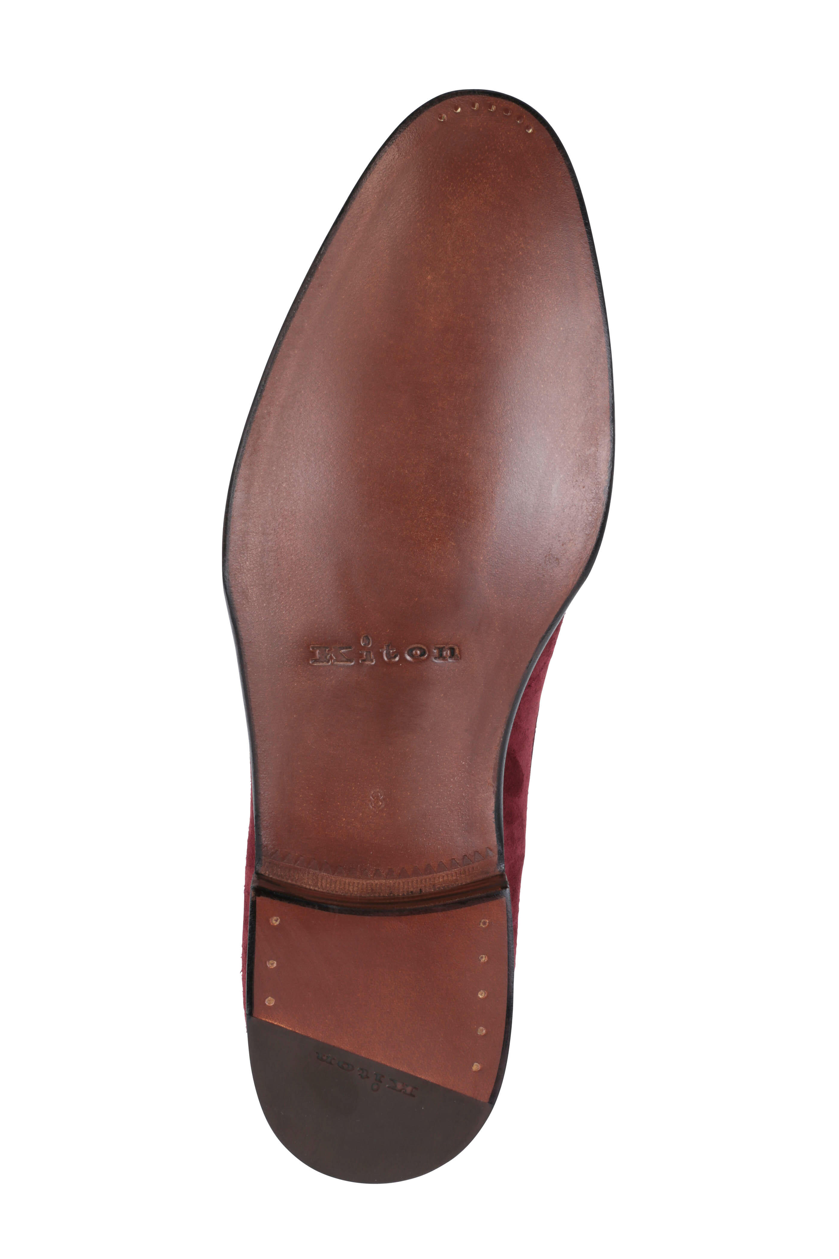 Kiton - Burgundy Suede Derby Dress Shoe