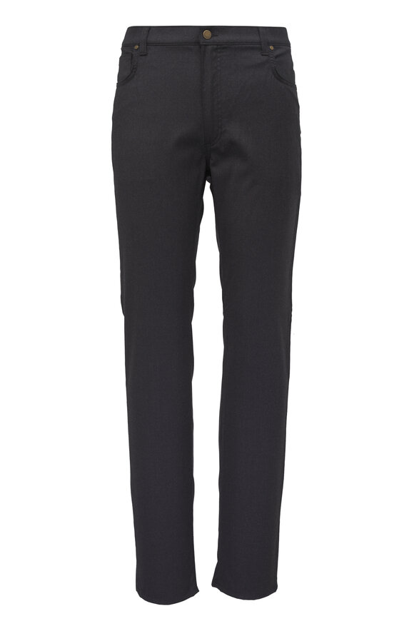 Maurizio Baldassari Charcoal Gray Flannel Five Pocket Pant
