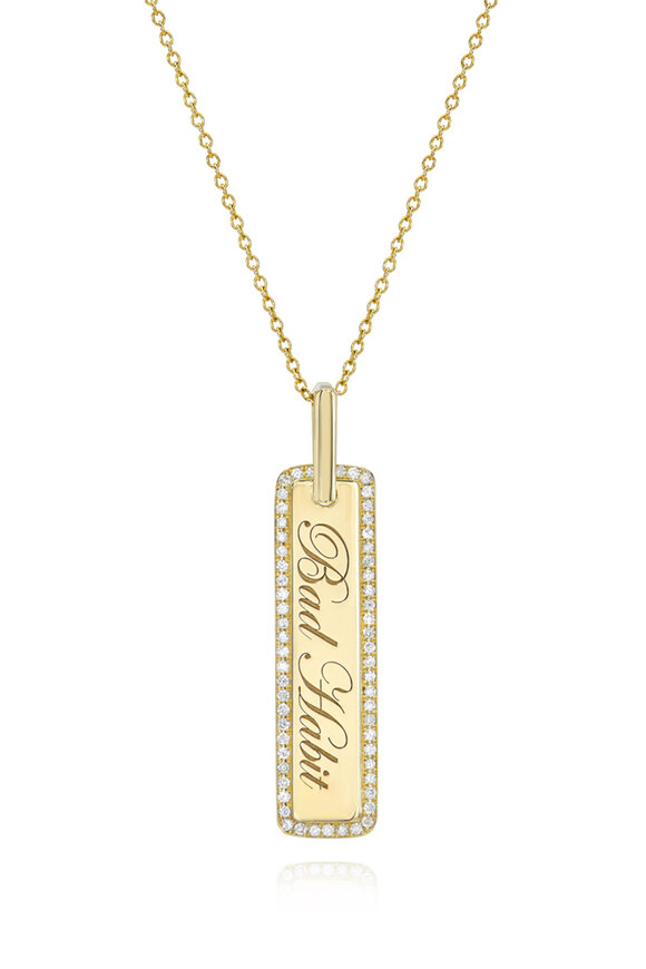 Dru Bad Habit Tag Necklace