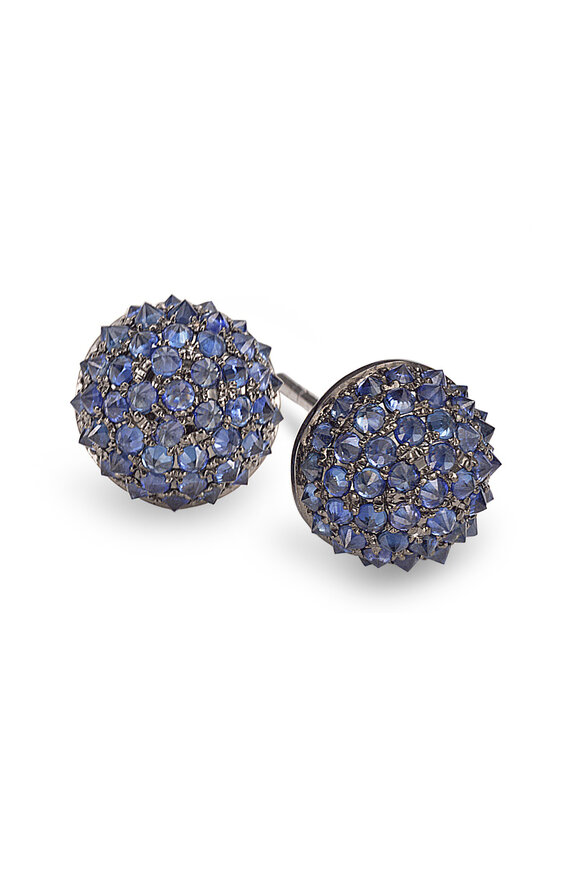 Nam Cho - 18K White Gold Sapphire & Diamond Earrings