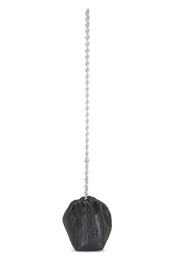 Loewe Flamenco Pleats Black Leather Chain Clutch - view 4