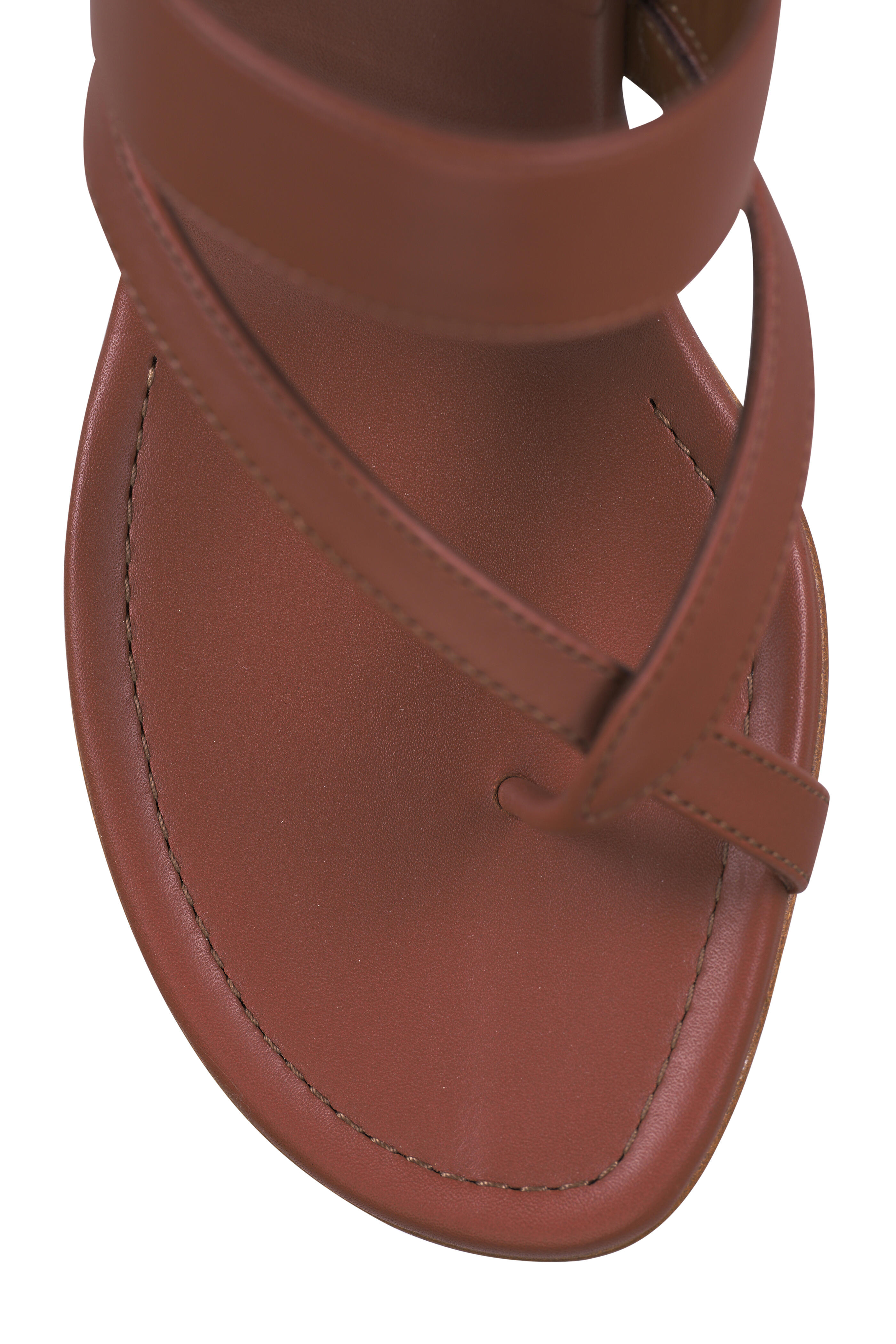 Manolo Blahnik - Susa Brown Leather Sandal, 50mm