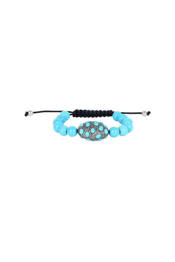 Loren Jewels - Sterling Silver Turquoise & Diamond Bracelet