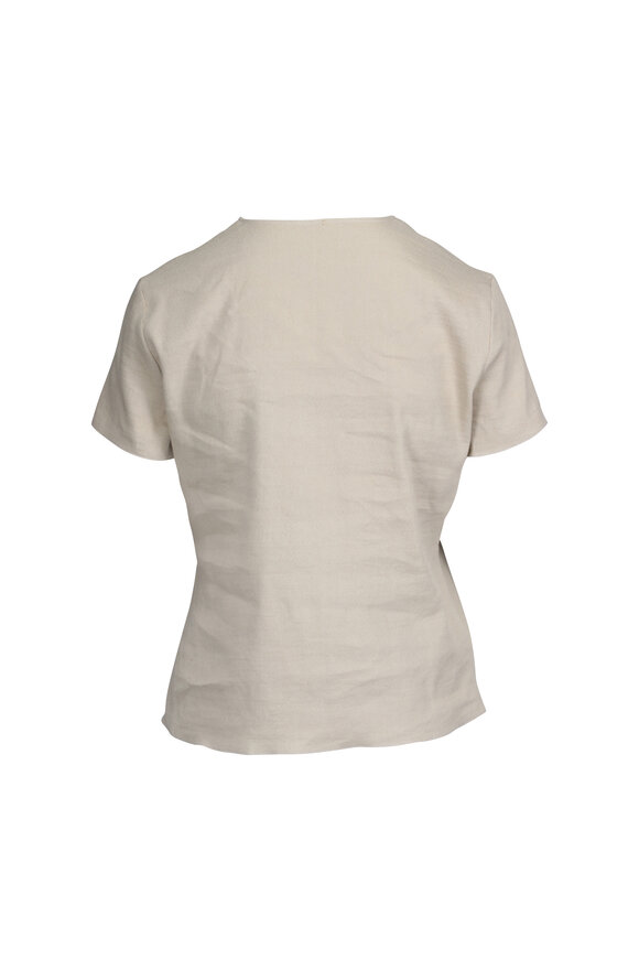 Peter Cohen Breeze Ethnic Sand Stretch Linen Top - view 2