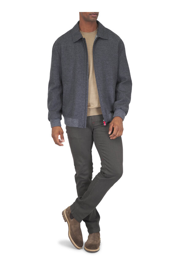 Kiton Brown Five Pocket Denim Pant - view 2