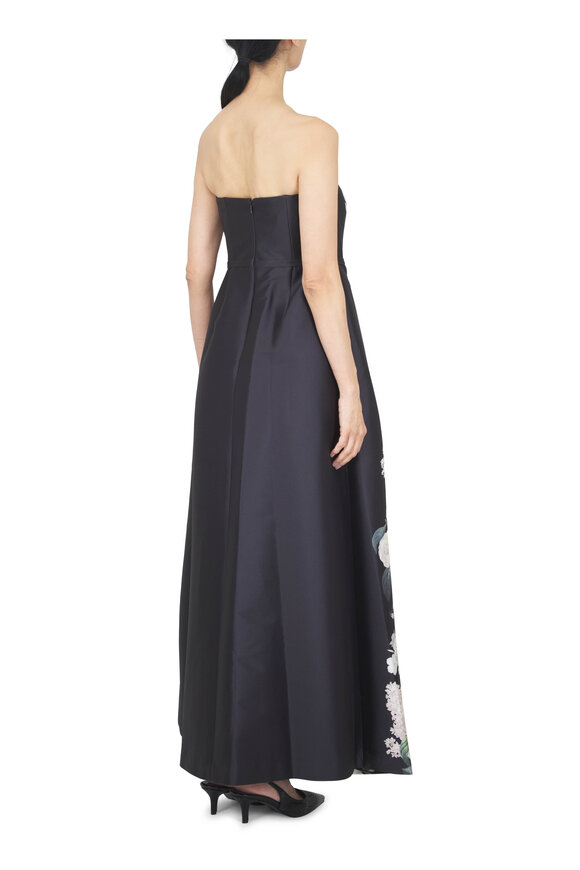 Sachin Babi Gillian Ink & Ivory Blooms Strapless Gown - view 4