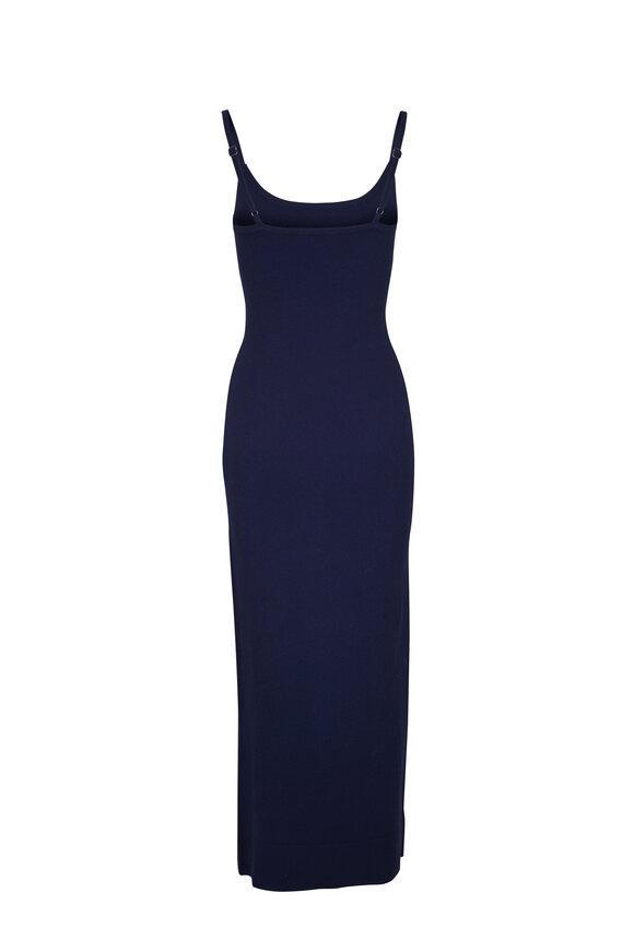 Michael Kors Collection - Maritime Blue Front Slit Slip Dress