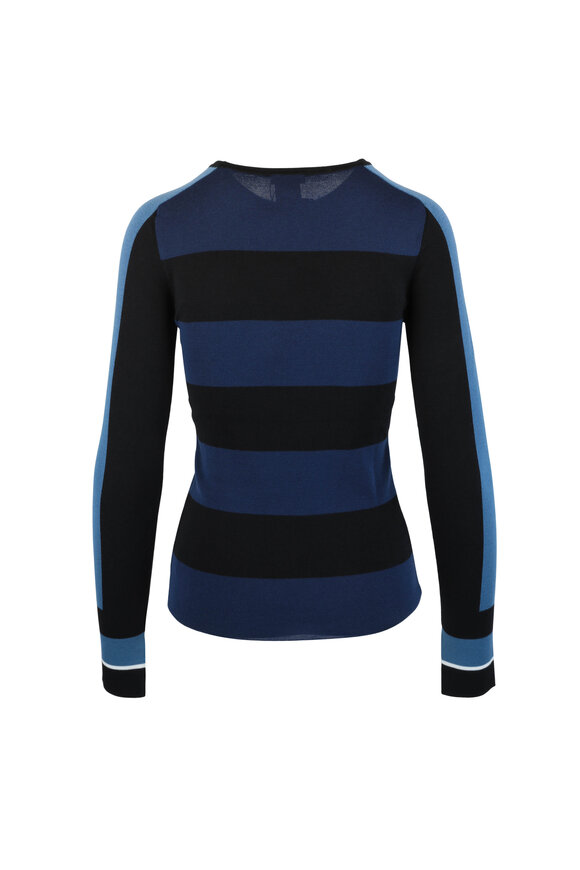 Akris Punto - Blue Multi Striped Wool Sweater 