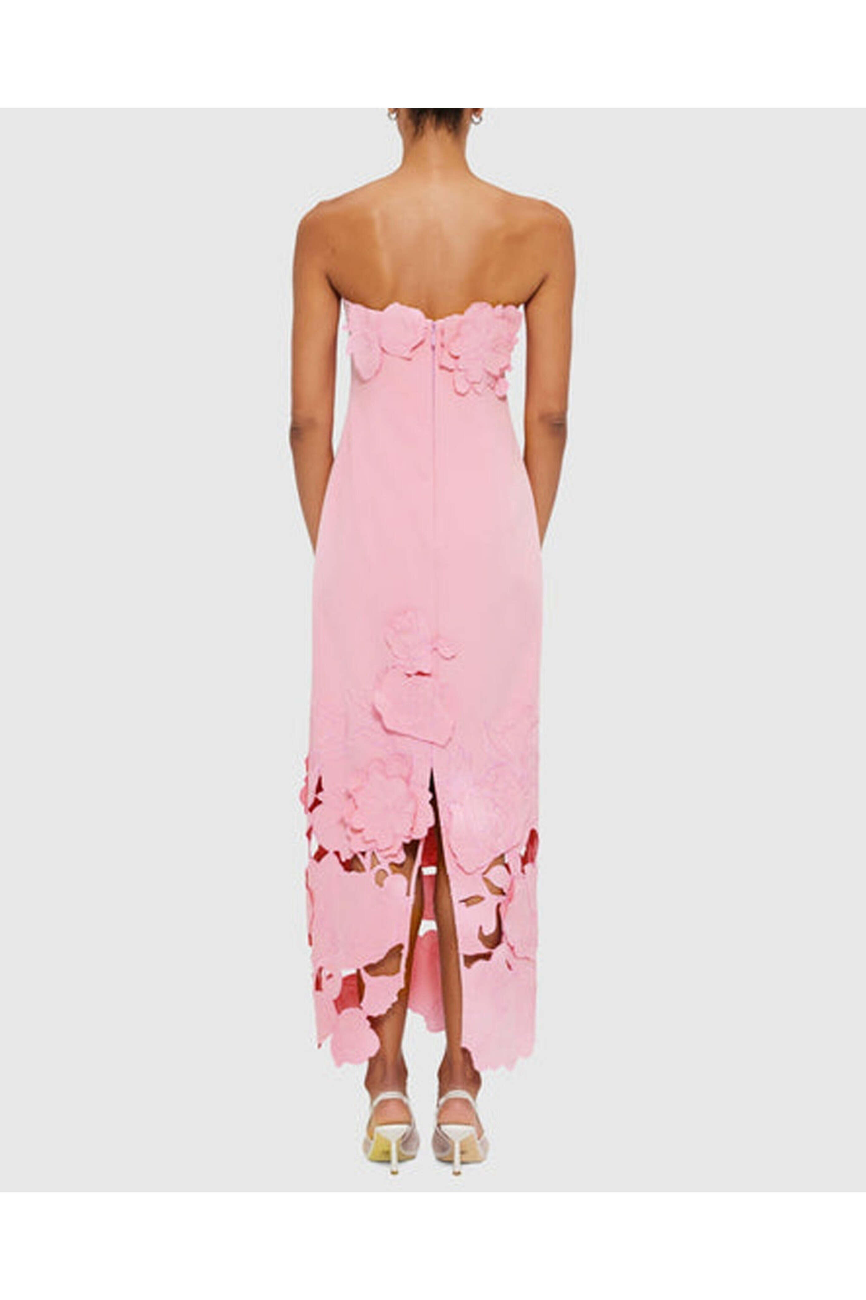 Leo Lin - Flamingo Floral Applique Rayna Midi Dress