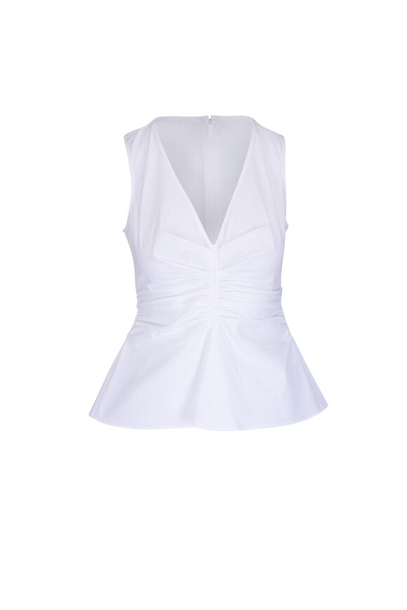 Veronica Beard White Aiden Cotton Top