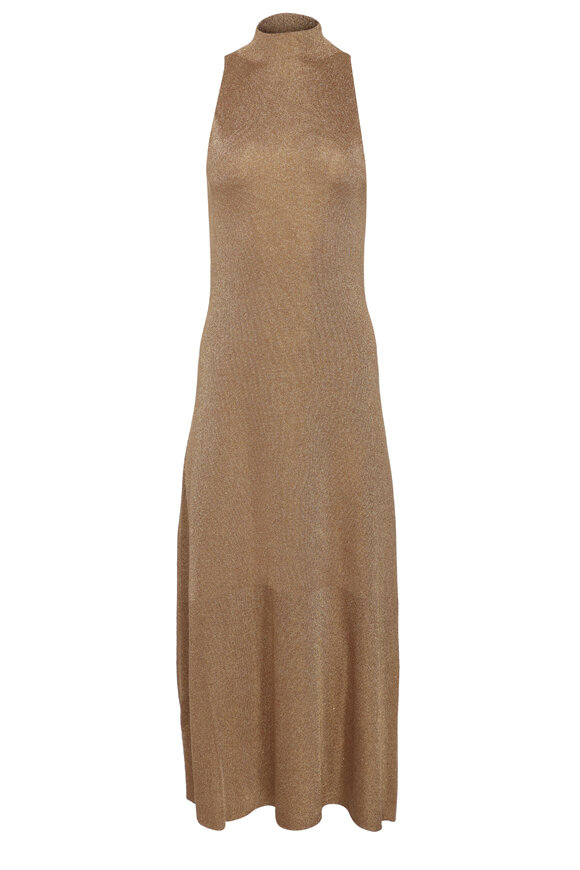 Altuzarra Mitzi Gold Halterneck Maxi Dress