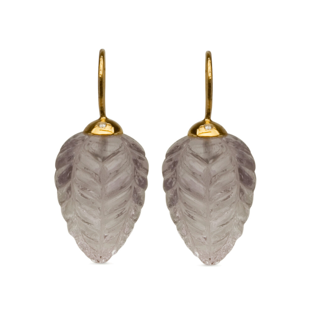 Carla Rockmore Designs 18k Yellow Gold Amethyst Braided Drop