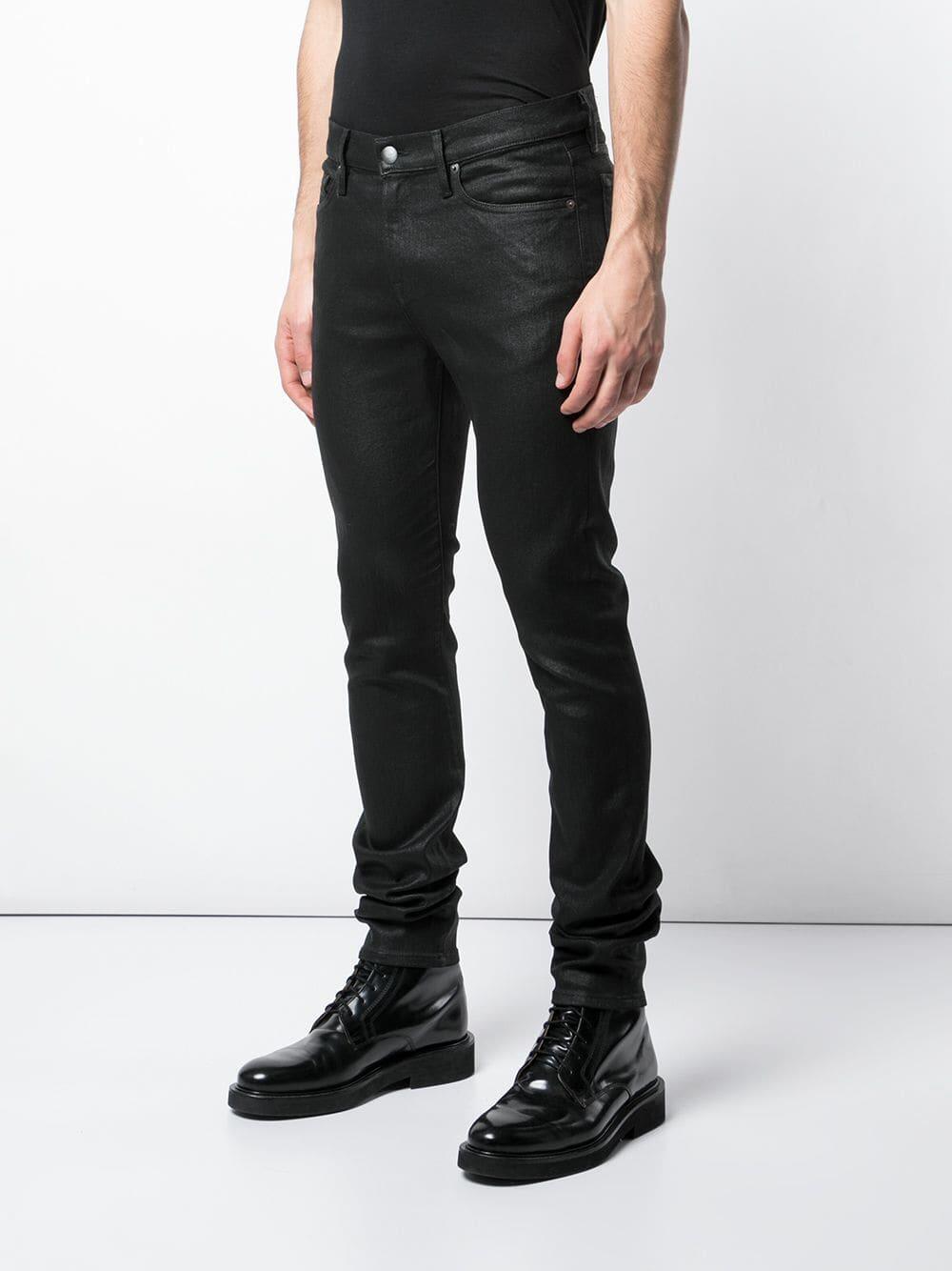 Frame - L'Homme Black Coated Skinny Jean