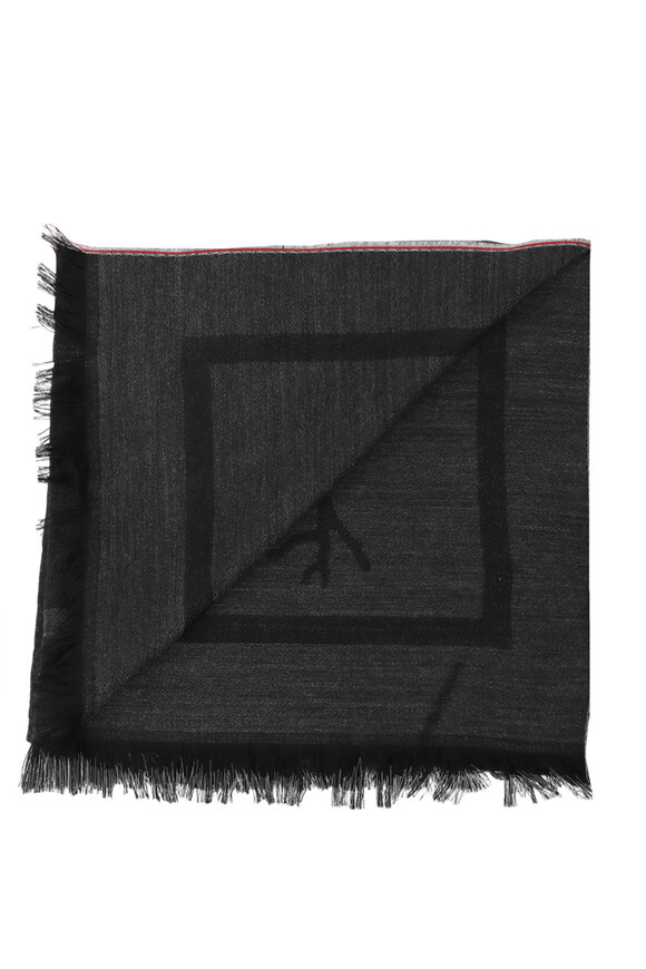 Isaia Black & Gray Fantasia Scarf - view 2