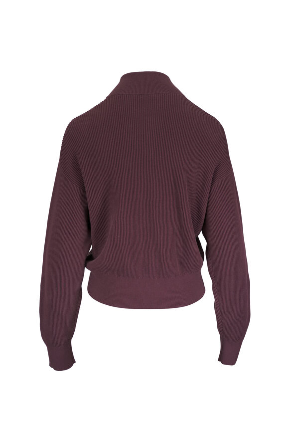 Brunello Cucinelli - Grape Cotton Full Zip Cardigan