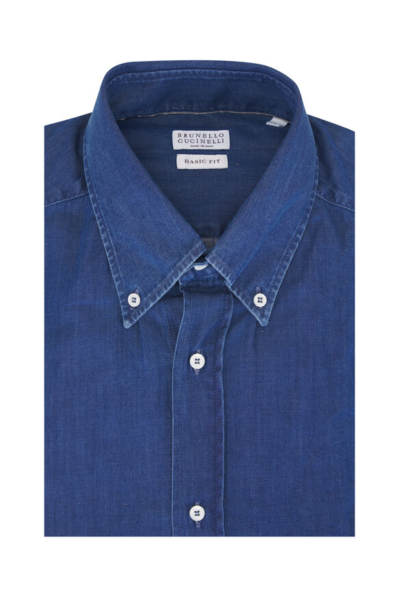 Brunello Cucinelli Indigo Denim Sport Shirt