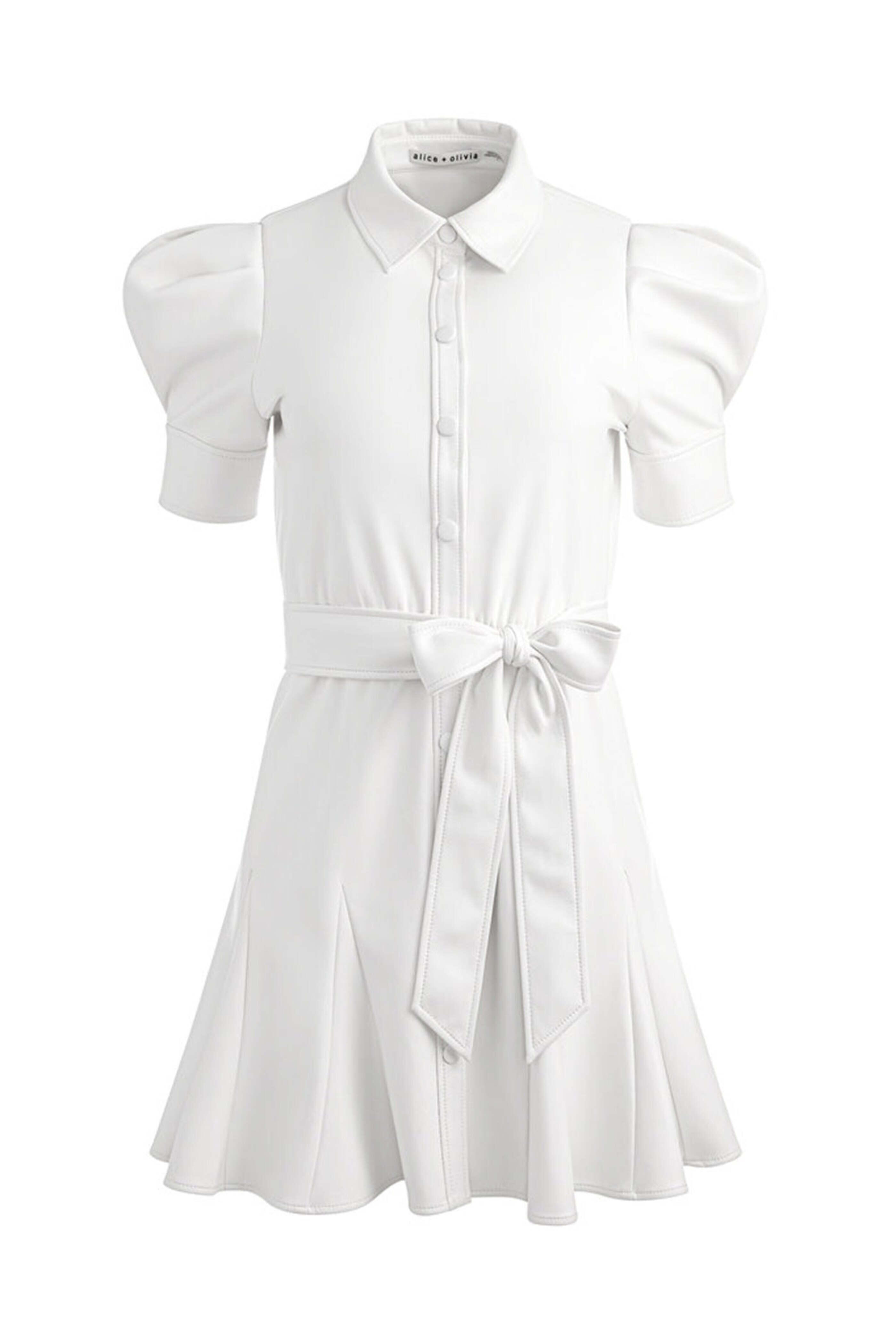Alice & Olivia - Off White Vegan Leather Lurlene Mini Dress