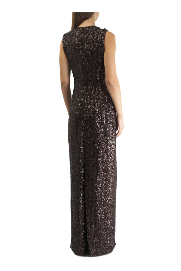 Michael Kors Collection - Chocolate Stretch Sequin Gown