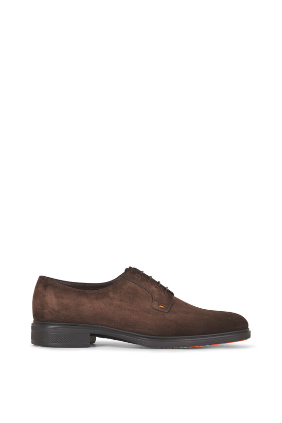 Santoni Easy Revlo Dark Brown Suede Dress Shoe - view 3