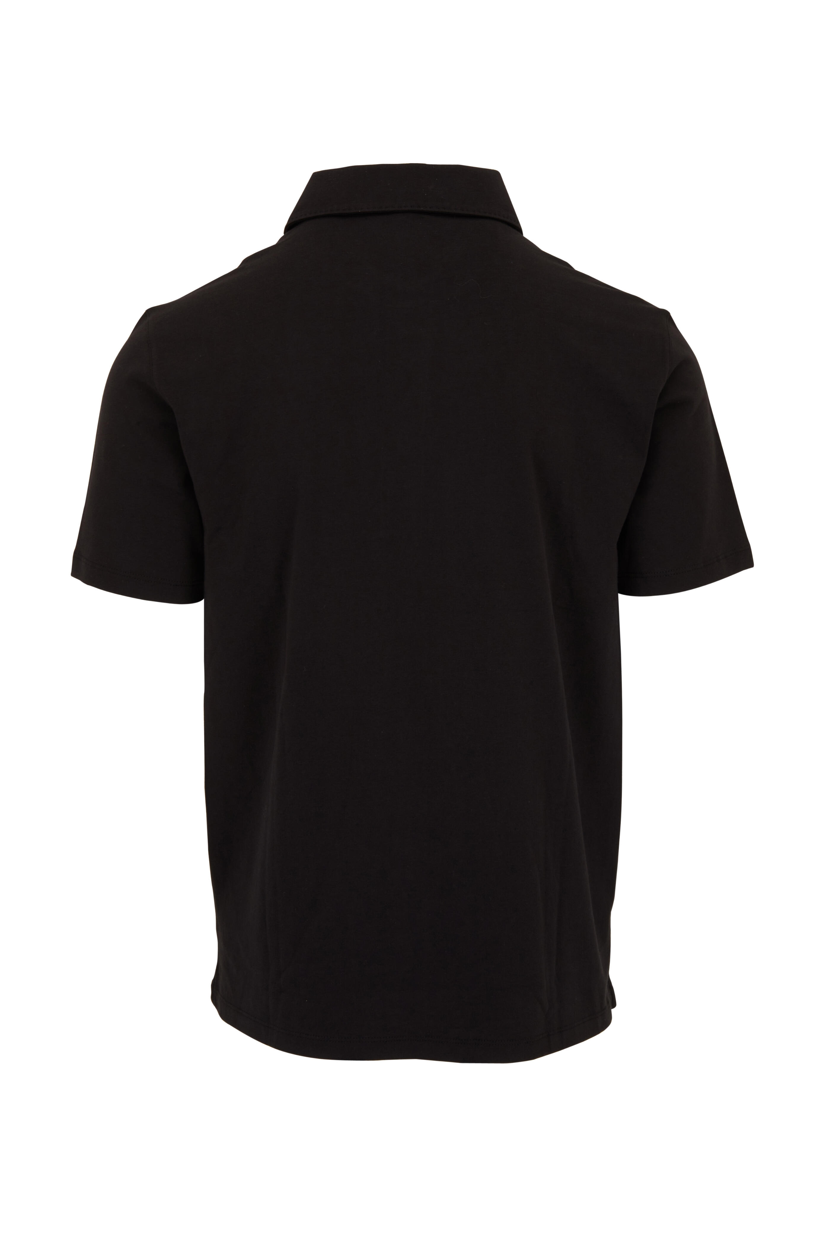 Patrick Assaraf - Black Short Sleeve Stretch Polo