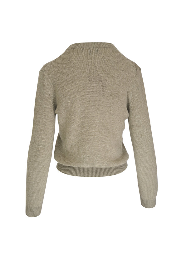 Loro Piana - Fobello Khaki Green Baby Cashmere Crewneck Sweater