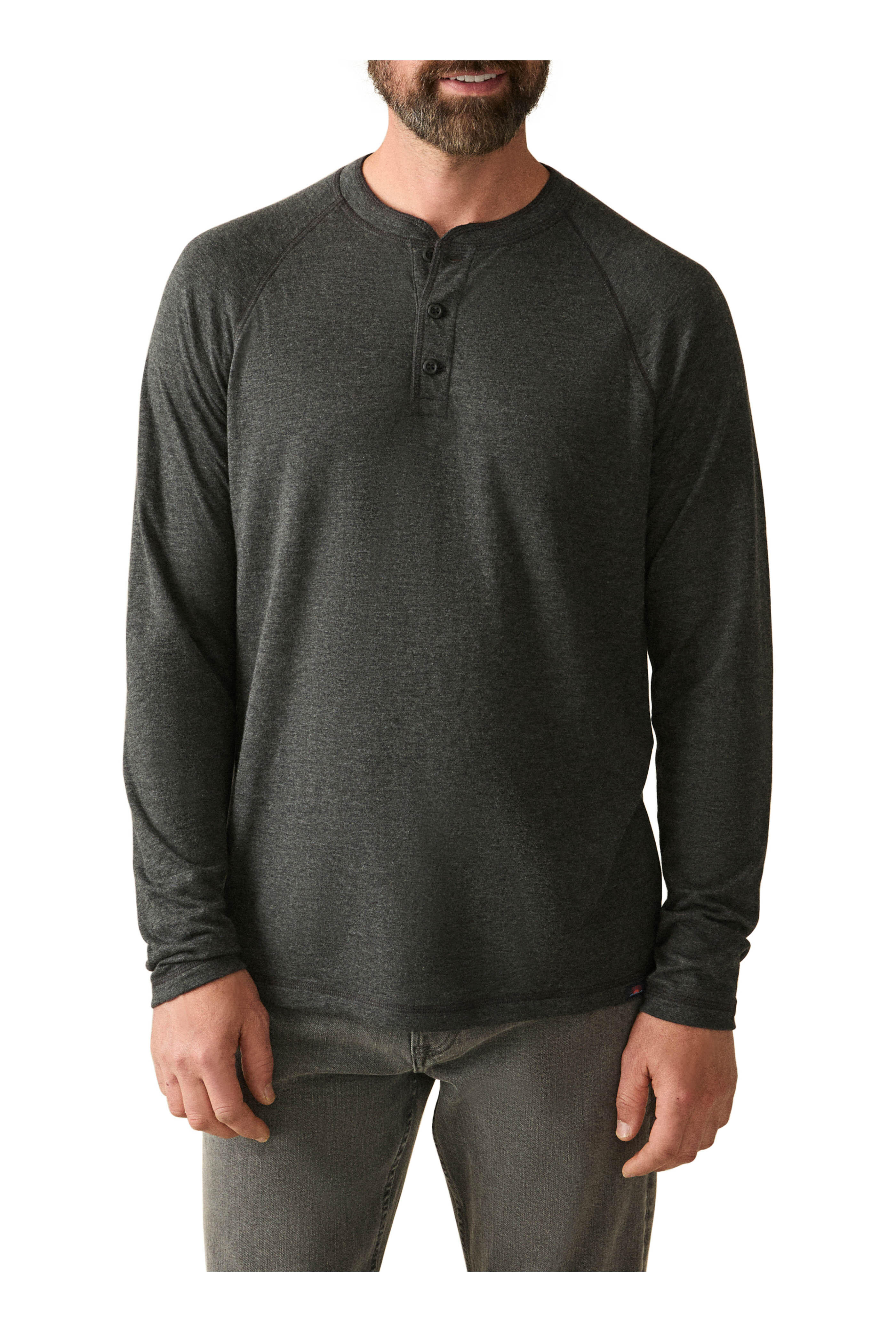 Faherty Brand - Cloud Charcoal Gray Heathered Henley