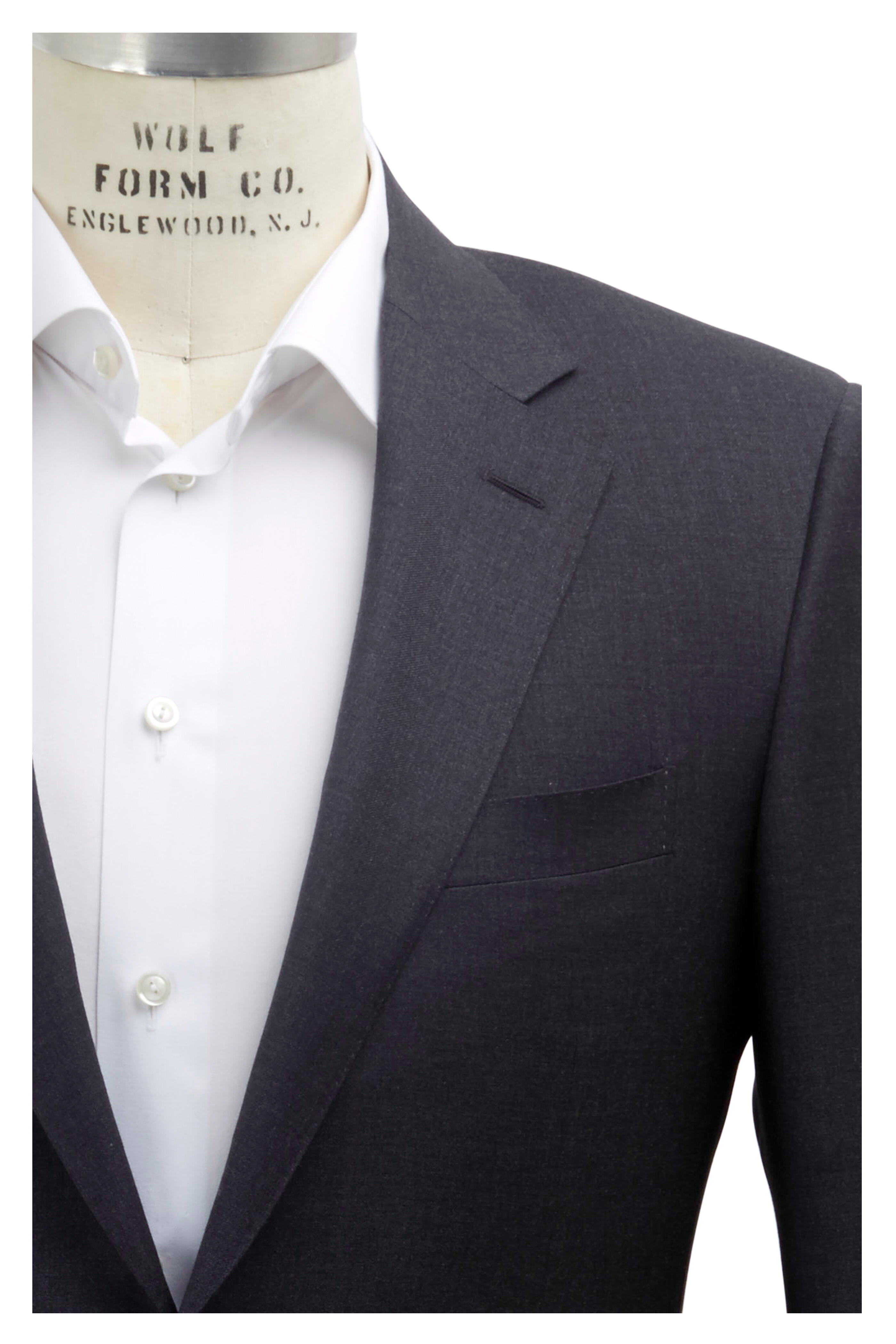 Canali - Solid Basic Gray Wool Suit | Mitchell Stores