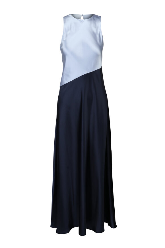 Tanya Taylor Powder Blue & Anthracite Dasha Maxi Dress - view 1