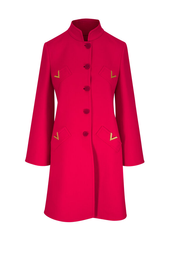Saint Laurent - Bordeaux Leather Cropped Trench Coat