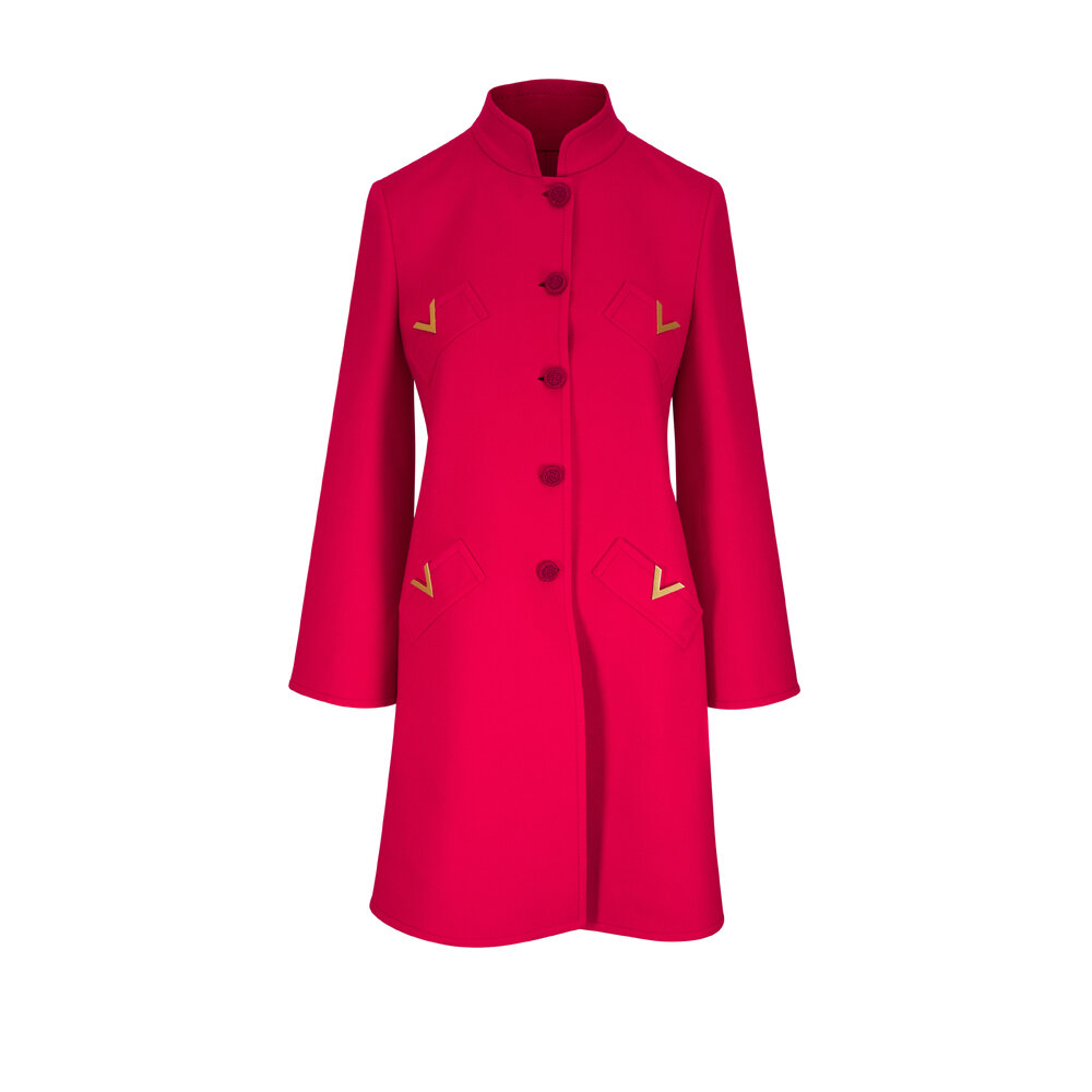 レッドヴァレンティノ スプリングコート Valentino - Red Wool & Cashmere Coat | Mitchell Stores