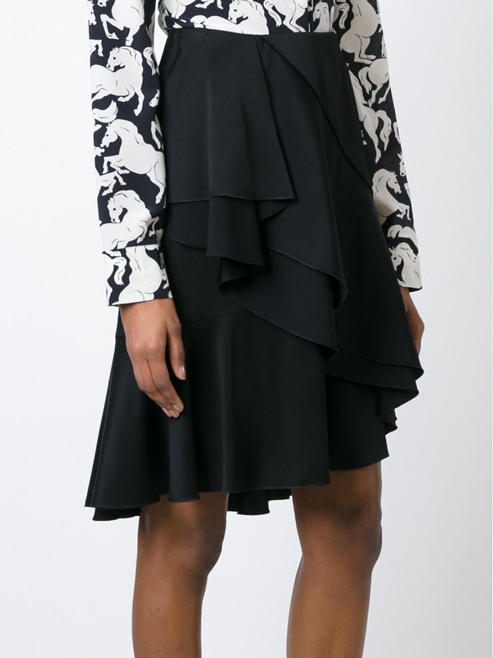 ミニスカート Lanvin Skirt LANVIN - Ruffled Charmeuse Mini Skirt Lanvin