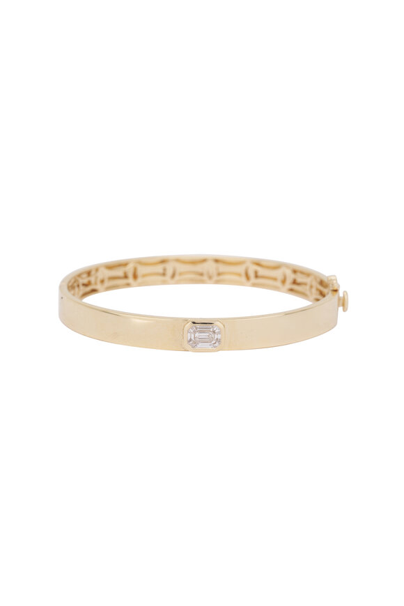 Kai Linz 14k Yellow Gold Bezel Baguette Diamond Bangle - view 1