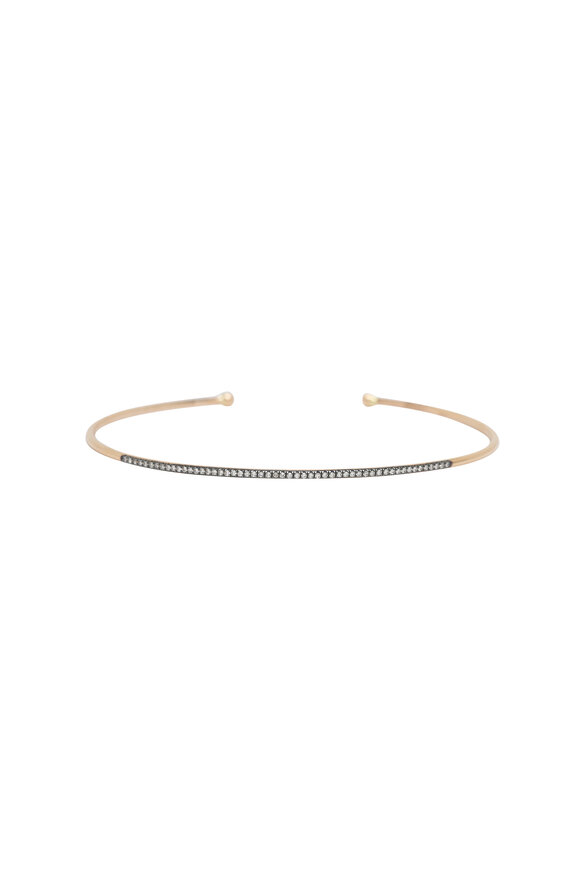 Kai Linz - 14K Rose Gold Pave Black Rhodium bangle