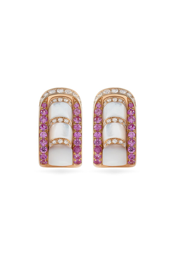 Miseno 18k Rose Gold Diamond Sapphire & Pearl Earring