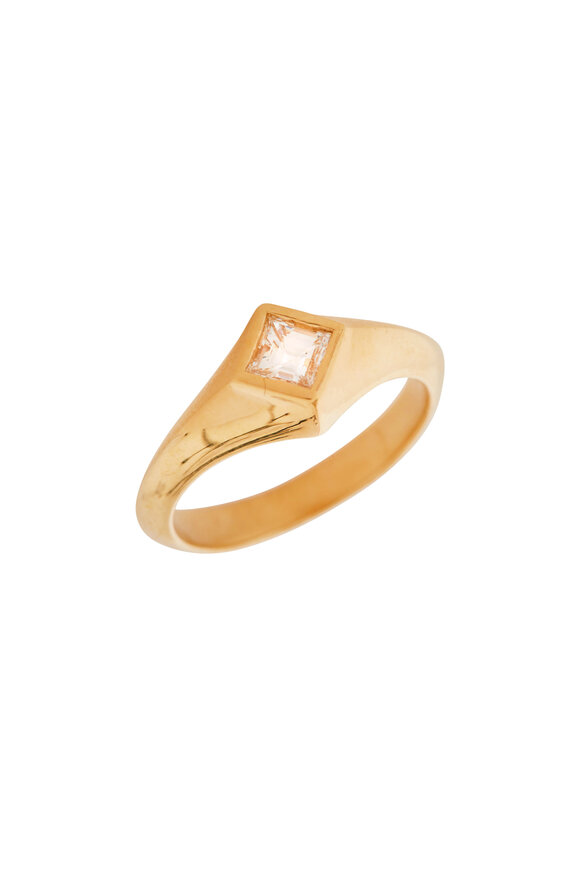 Lizzie Mandler - Carre Knife Edge Signet Pinky Ring