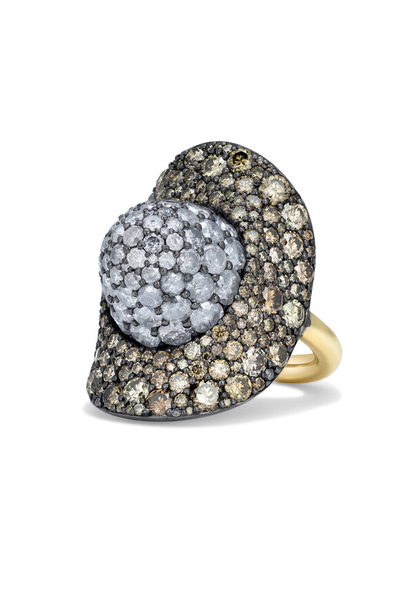 Vram Brown Diamond Bowler Ring