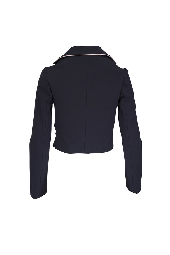 Dorothee Schumacher Emotional Essence Navy & White Tipped Crop Blazer - view 3