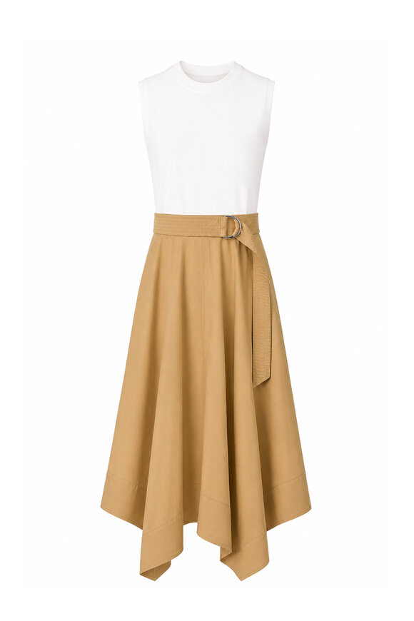 Tanya Taylor Cornelia White & Dark Khaki Mid Dress - view 1
