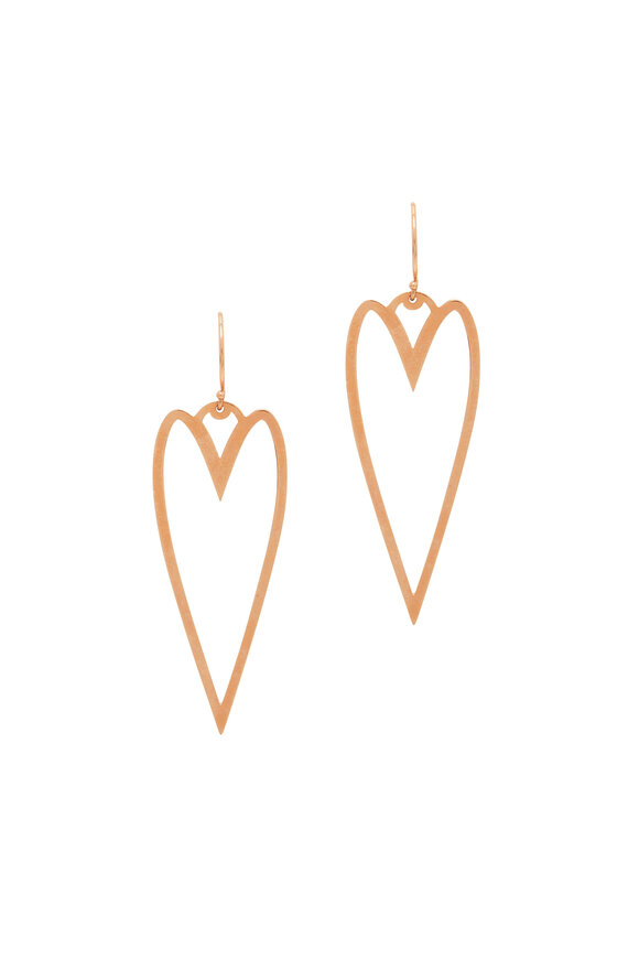 Genevieve Lau - Rose Gold Drop Heart Earrings