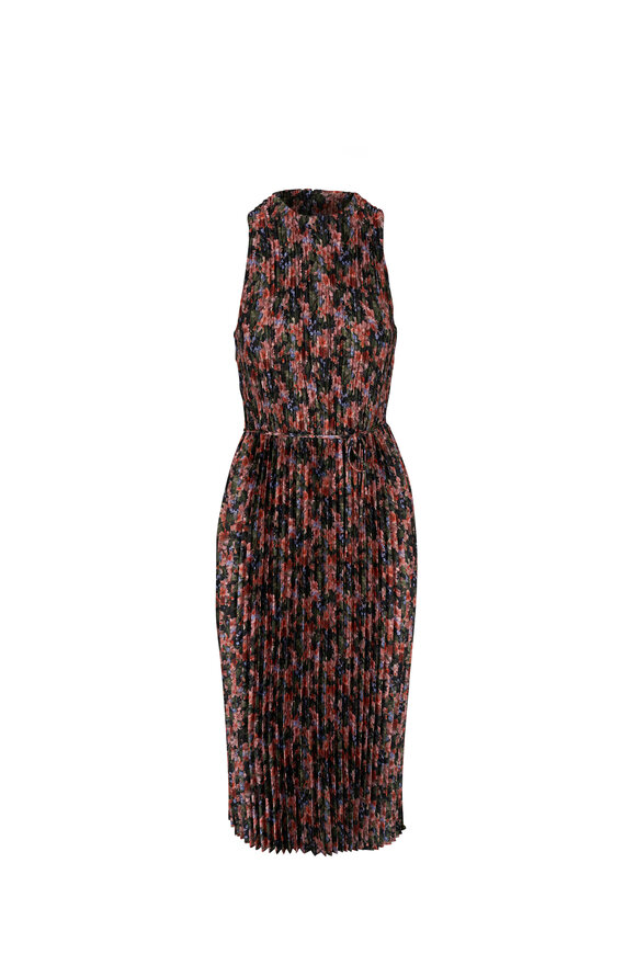 Vince - Black Wild Primrose Pintuck-Pleated Dress