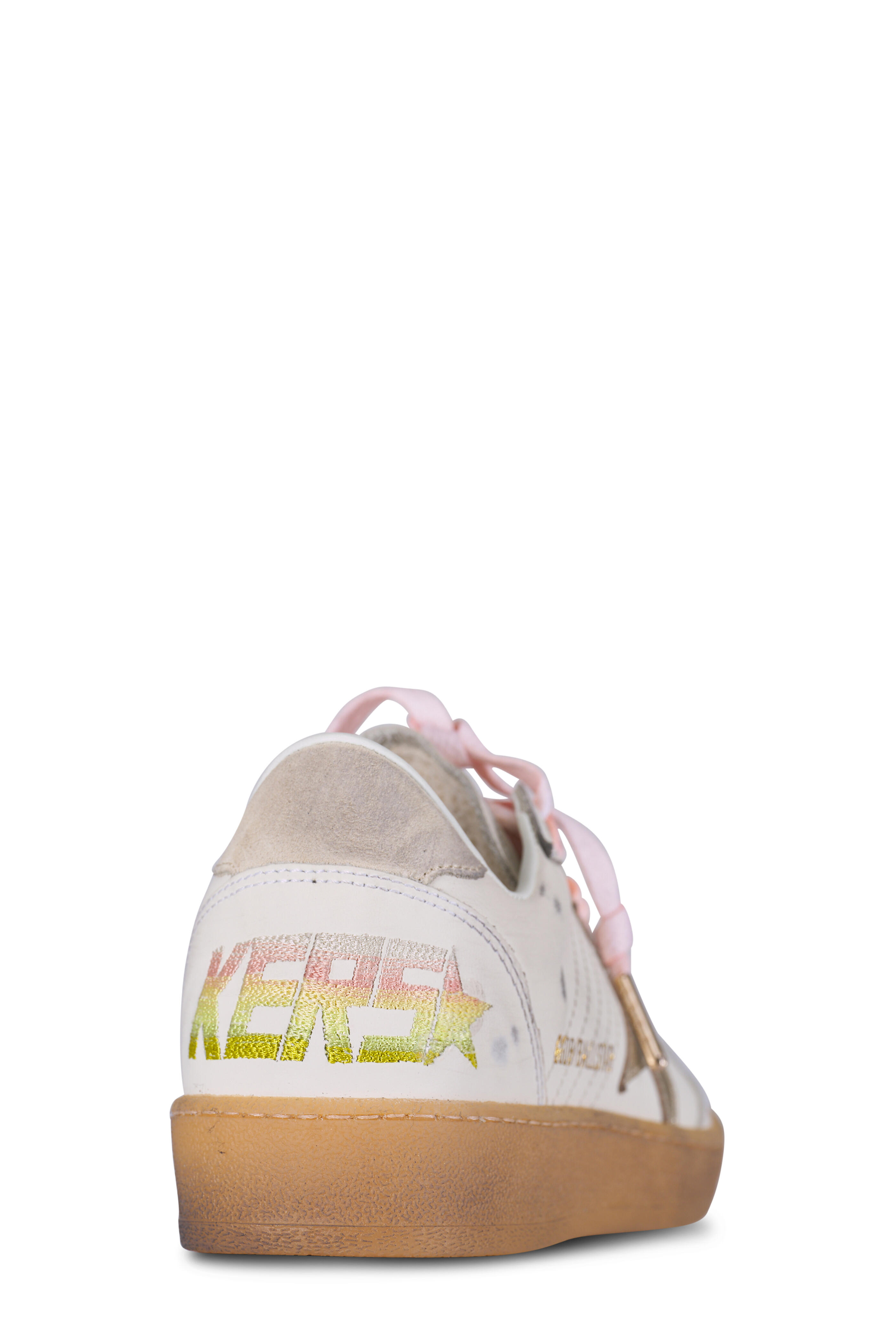 Golden Goose - Ballstar White, Platinum & Beige Low Top Sneaker