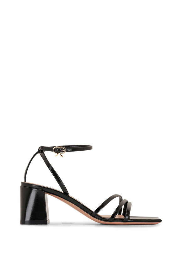 Gianvito Rossi - Brielle Night Black Leather Strappy Sandal, 55mm 