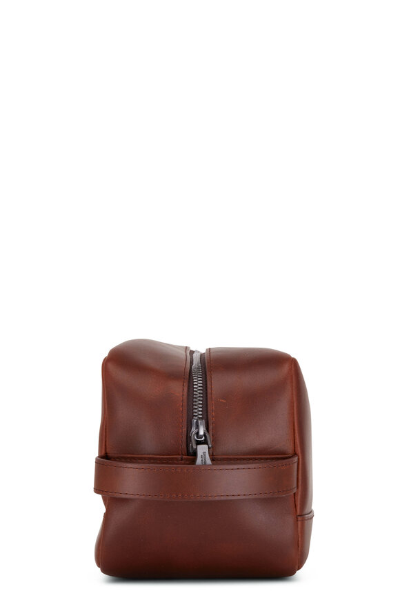 Shinola - Medium Brown Leather Zip Travel Kit