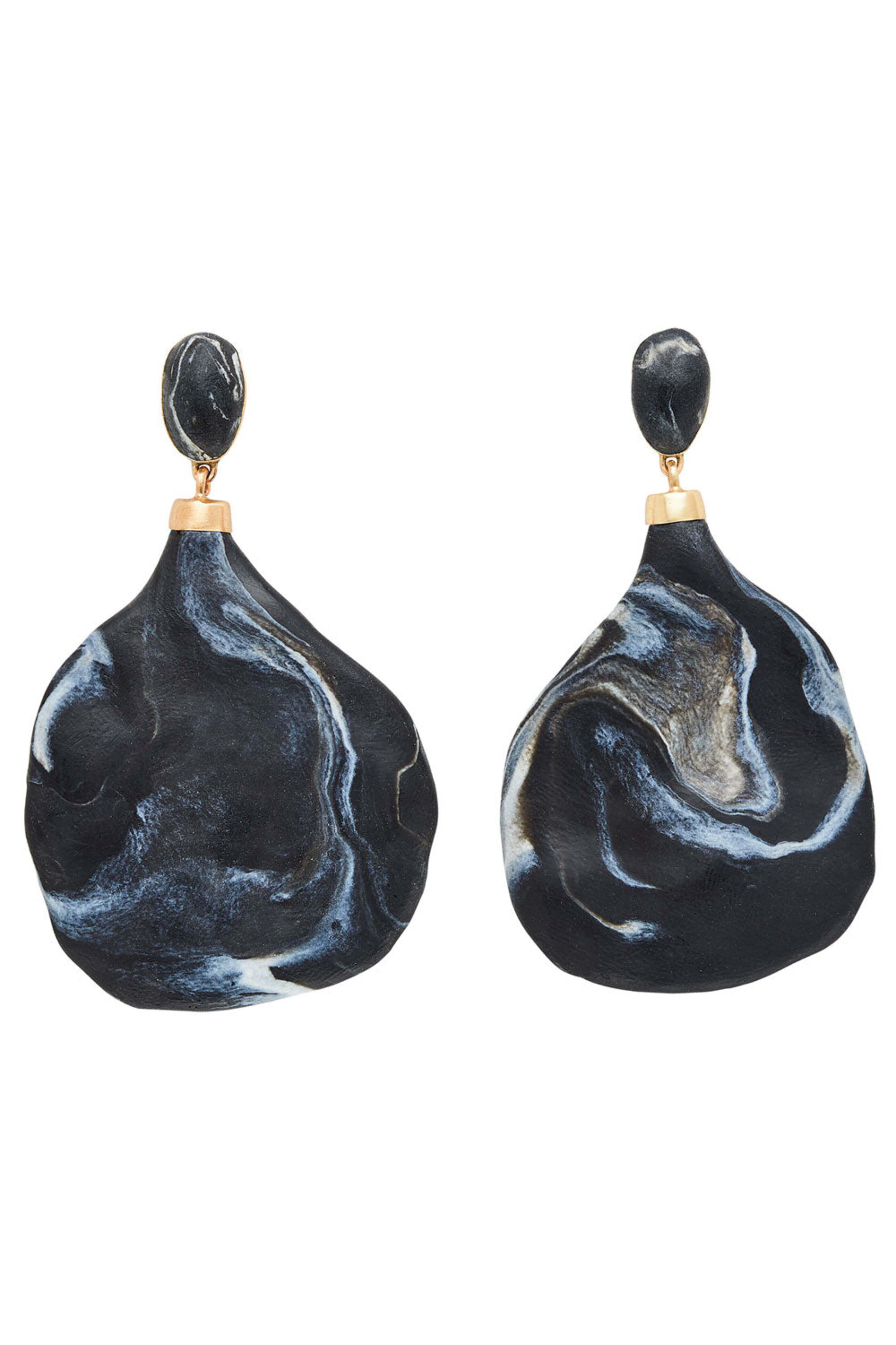 Julie Cohn Design - Pendulum Black Clay Bronze Drop Earrings