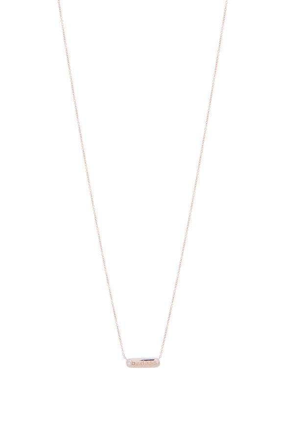 My Story Jewel - 14K Rose Gold Badass Single Diamond Necklace