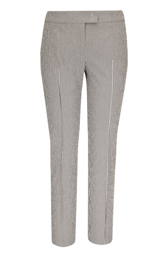 Akris Punto - Frankie Cream & Black Stripe Seersucker Pant