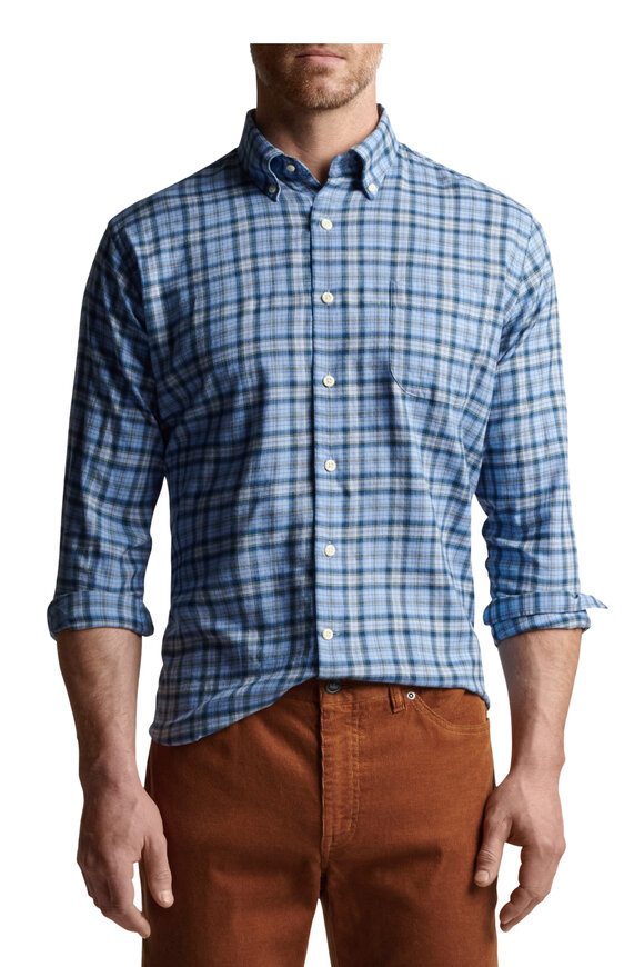 Peter Millar - Cottage Blue Page Autumn Cotton Sport Shirt